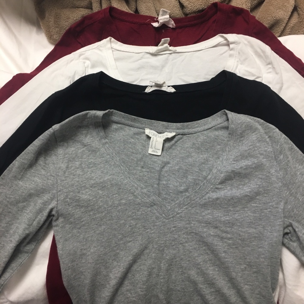 Bundle of Long Sleeve V Necks